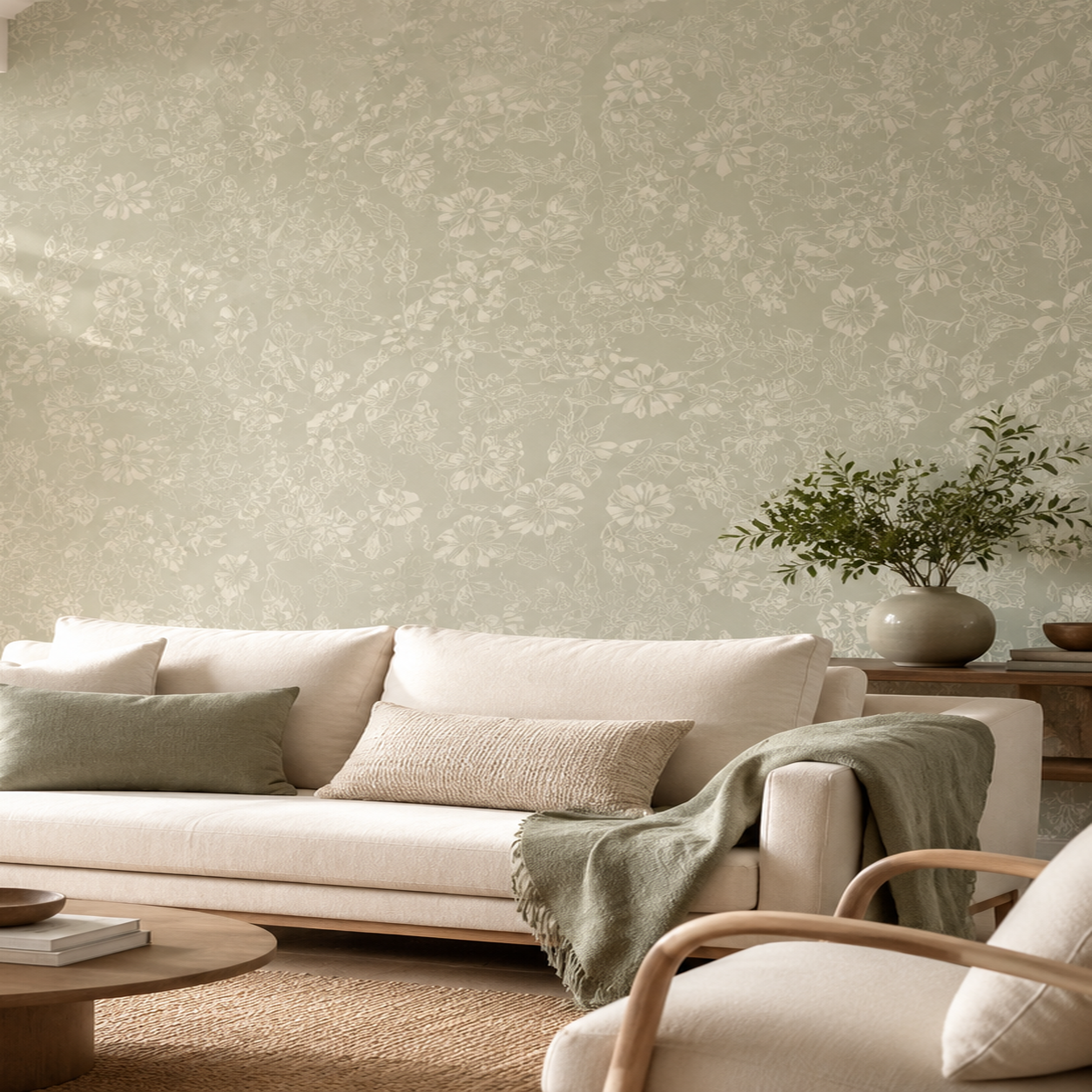 MioWay peel and stick wallpaper living room